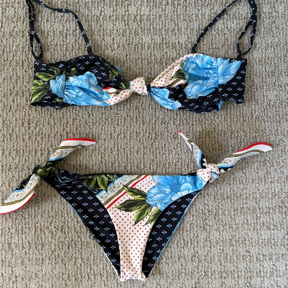 Agua Bendita Blue Floral Bikini